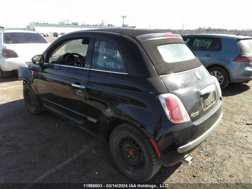 2014 Fiat 500C Lounge VIN: 3C3CFFER6ET249214 Lot: 11968603