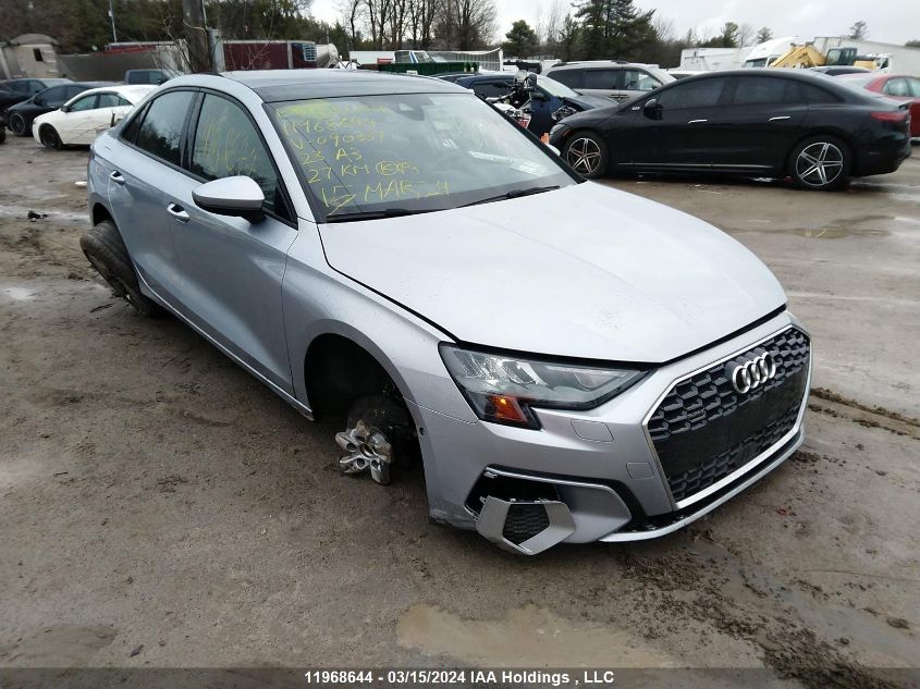 2023 Audi A3 Sedan VIN: WAUGUCGY8PA090337 Lot: 11968644