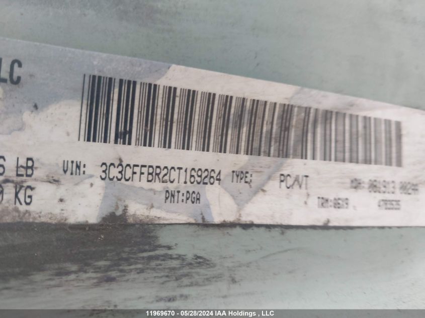 2012 Fiat 500 Sport VIN: 3C3CFFBR2CT169264 Lot: 11969670