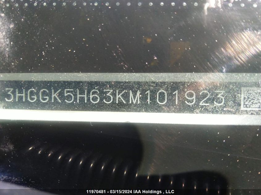 2019 Honda Fit VIN: 3HGGK5H63KM101923 Lot: 11970481