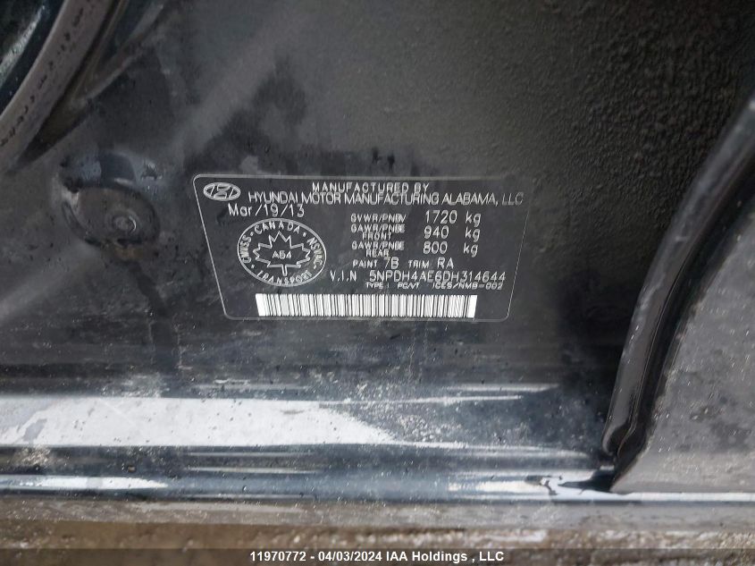 2013 Hyundai Elantra Gl VIN: 5NPDH4AE6DH314644 Lot: 11970772