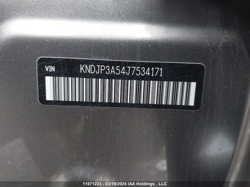 2018 Kia Soul + VIN: KNDJP3A54J7534171 Lot: 11971223