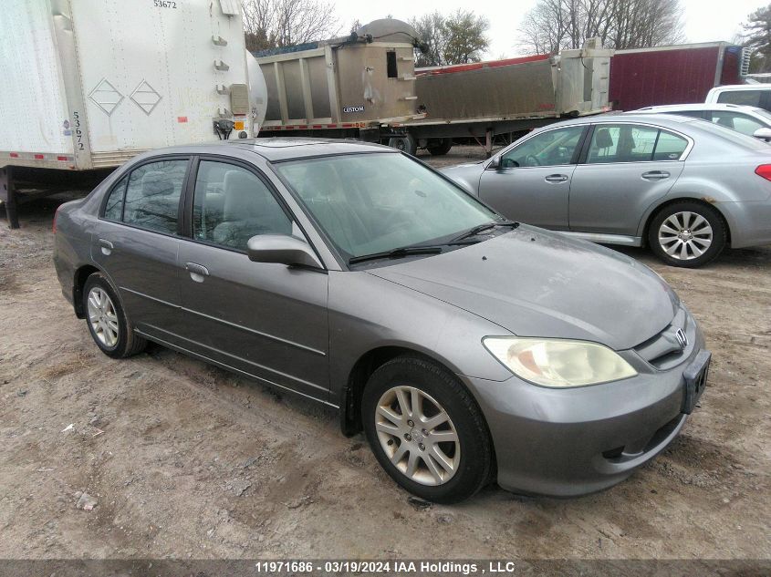 2005 Honda Civic Sdn VIN: 2HGES16625H022880 Lot: 11971686