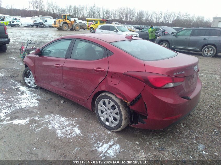 2016 Hyundai Elantra Gl VIN: 5NPDH4AE9GH752286 Lot: 11971934