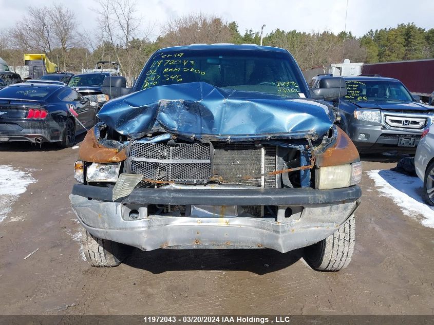 2002 Dodge Ram 2500 VIN: 3B7KF26Z72M247346 Lot: 11972043