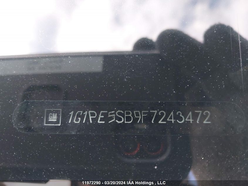 2015 Chevrolet Cruze Lt VIN: 1G1PE5SB9F7243472 Lot: 11972290