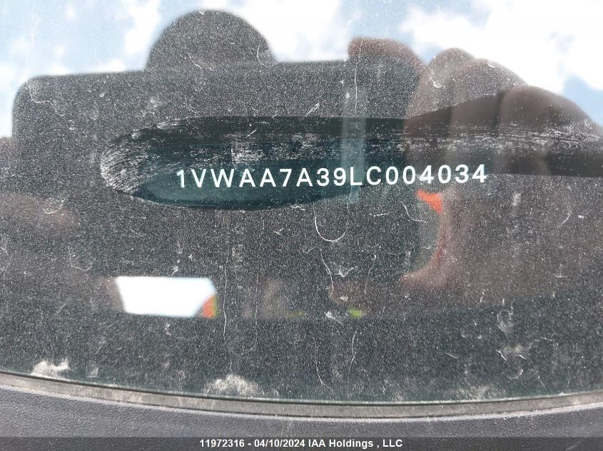 2020 Volkswagen Passat VIN: 1VWAA7A39LC004034 Lot: 11972316