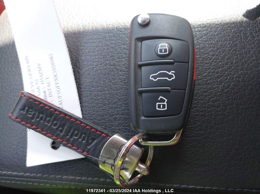 2019 Audi S3 VIN: WAUF1GFFXK1026983 Lot: 11972341