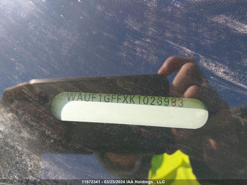 2019 Audi S3 VIN: WAUF1GFFXK1026983 Lot: 11972341