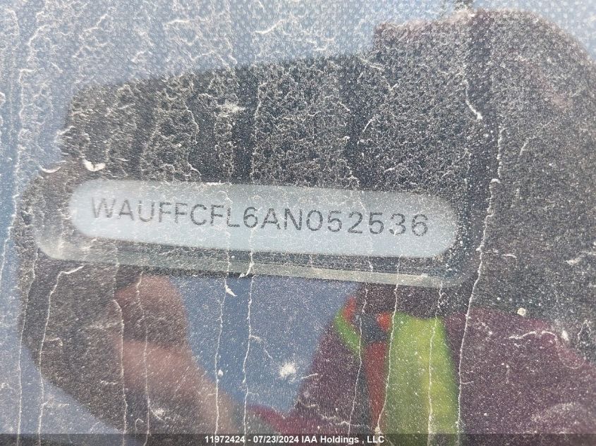 2010 Audi A4 Premium Plus VIN: WAUFFCFL6AN052536 Lot: 11972424