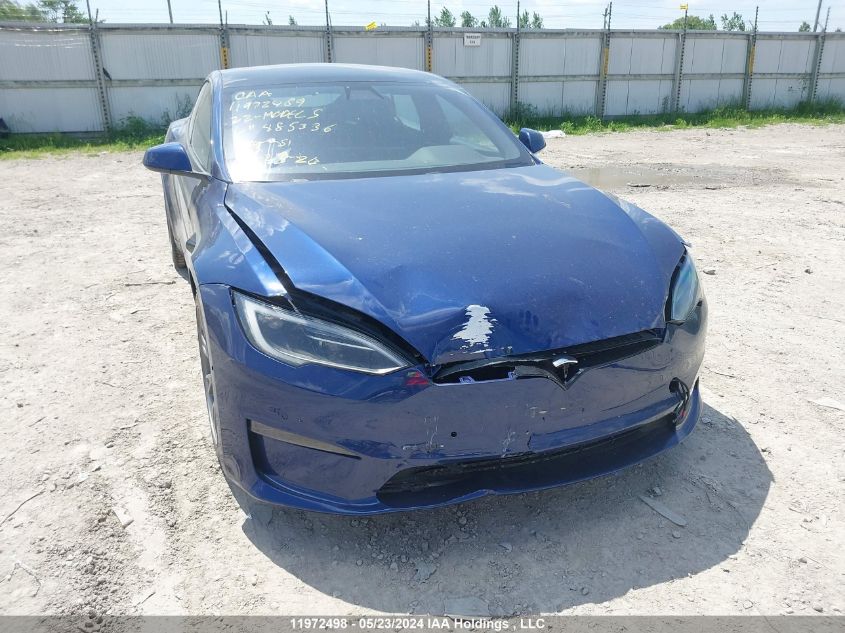 2022 Tesla Model S VIN: 5YJSA1E5XNF485336 Lot: 11972498