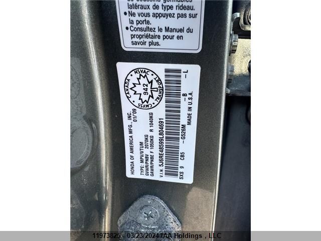 2009 Honda Cr-V VIN: 5J6RE48599L804691 Lot: 11973825