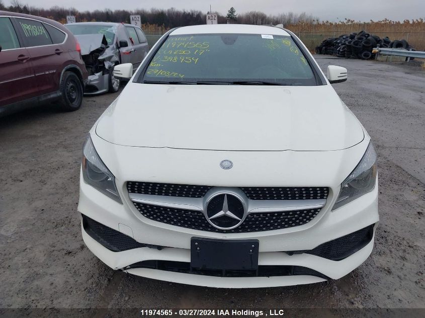 2017 Mercedes-Benz Cla VIN: WDDSJ4GB6HN398954 Lot: 11974565