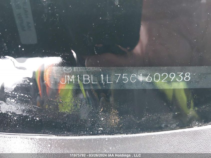 2012 Mazda Mazda3 VIN: JM1BL1L75C1602938 Lot: 11975792