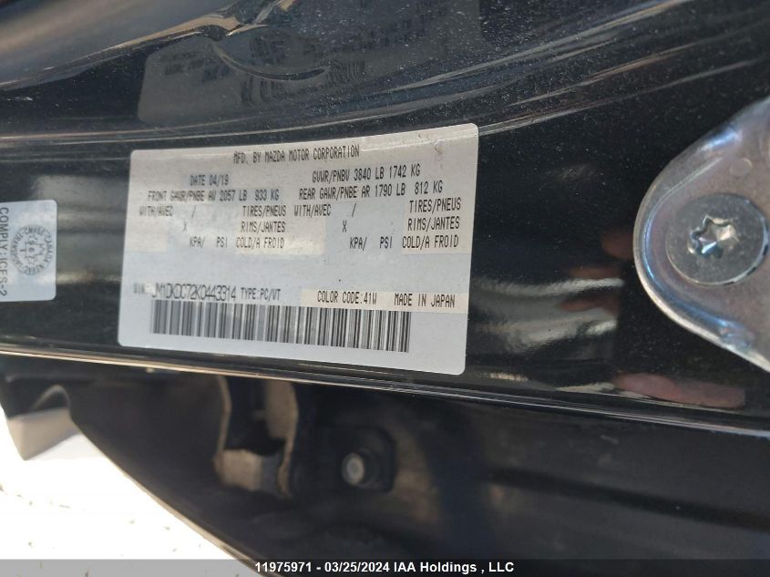 2019 Mazda Cx-3 VIN: JM1DKDC72K0443314 Lot: 11975971