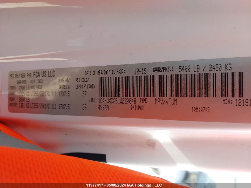 2020 Jeep Wrangler Unlimited Willys Edition VIN: 1C4HJXDG6LW220048 Lot: 11977417