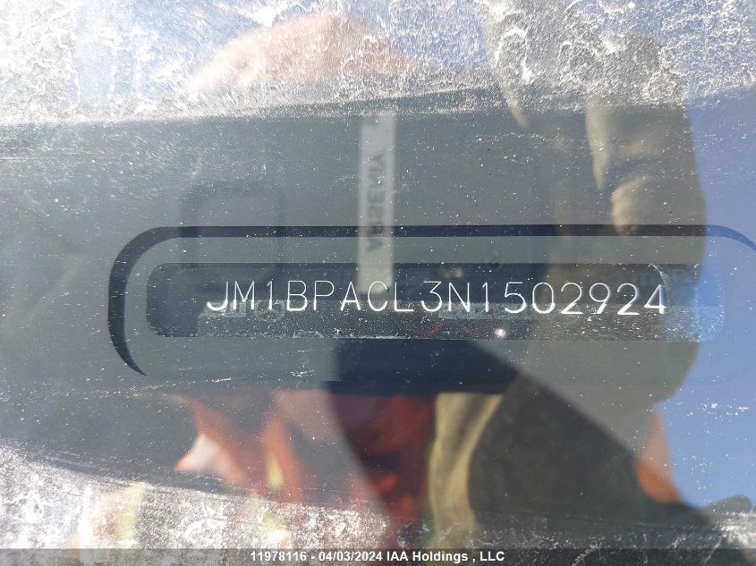 2022 Mazda Mazda3 VIN: JM1BPACL3N1502924 Lot: 11978116
