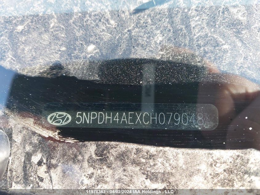 2012 Hyundai Elantra Gl VIN: 5NPDH4AEXCH079048 Lot: 11978343