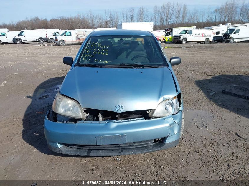 2000 Toyota Echo VIN: JTDBT1235Y0018406 Lot: 11979087