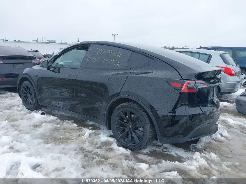 2020 Tesla Model Y VIN: 5YJYGDEE8LF040102 Lot: 11979362