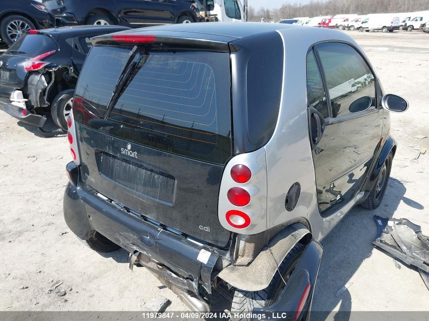 2006 Smart Fortwo VIN: WMEAJ00F86J303019 Lot: 11979847