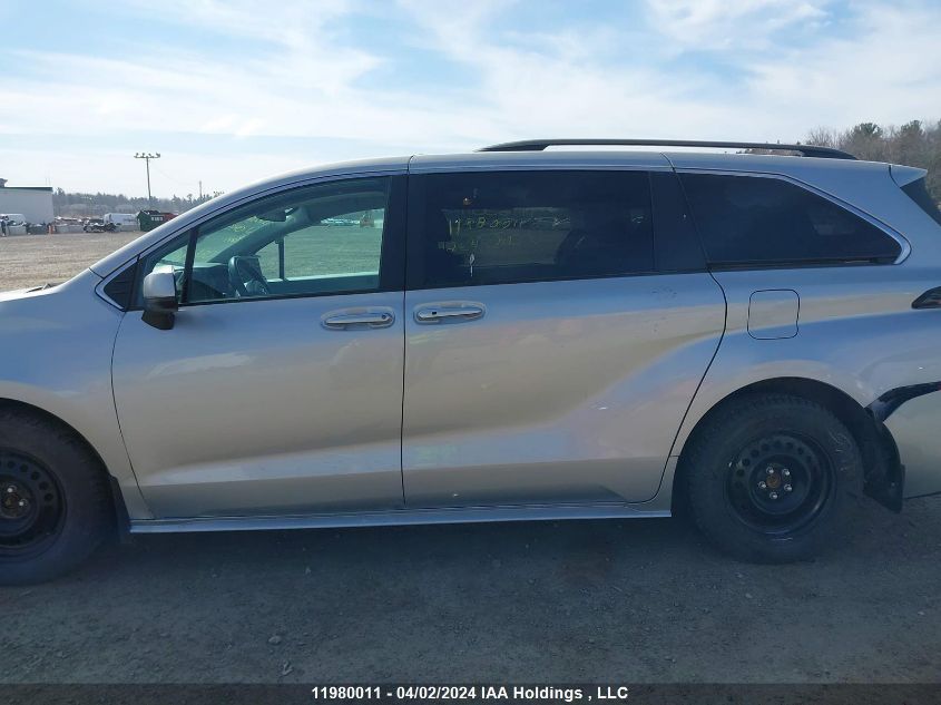 2022 Toyota Sienna VIN: 5TDGRKEC6NS075213 Lot: 11980011