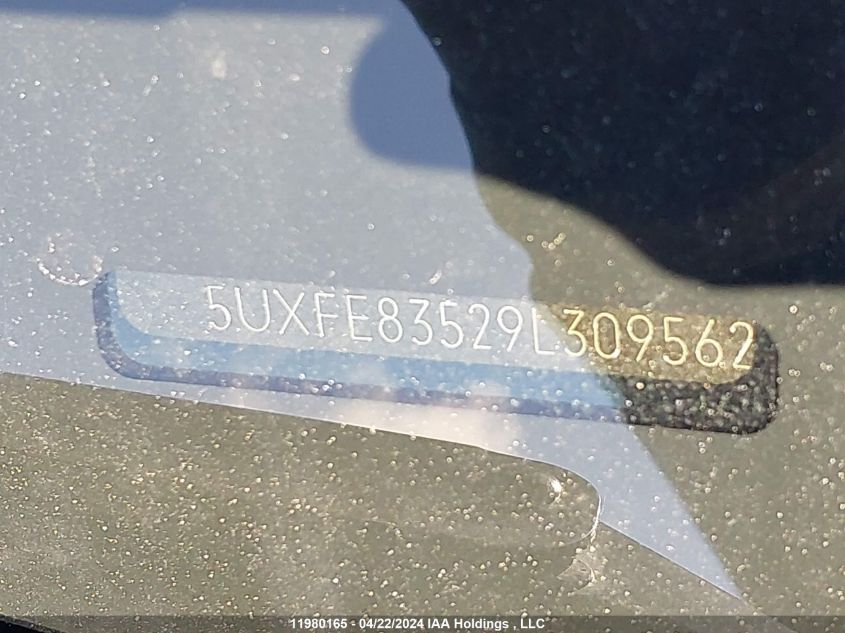 2009 BMW X5 4.8I VIN: 5UXFE83529L309562 Lot: 11980165