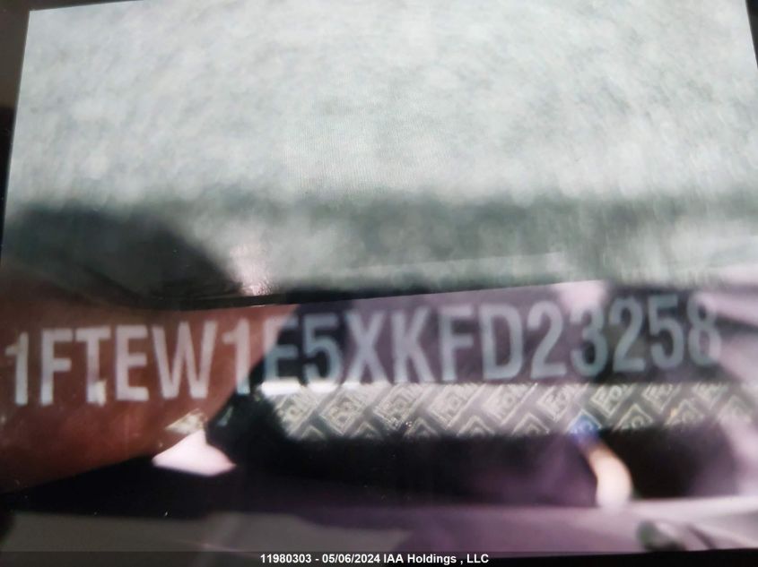 2019 Ford F-150 VIN: 1FTEW1E5XKFD23258 Lot: 11980303