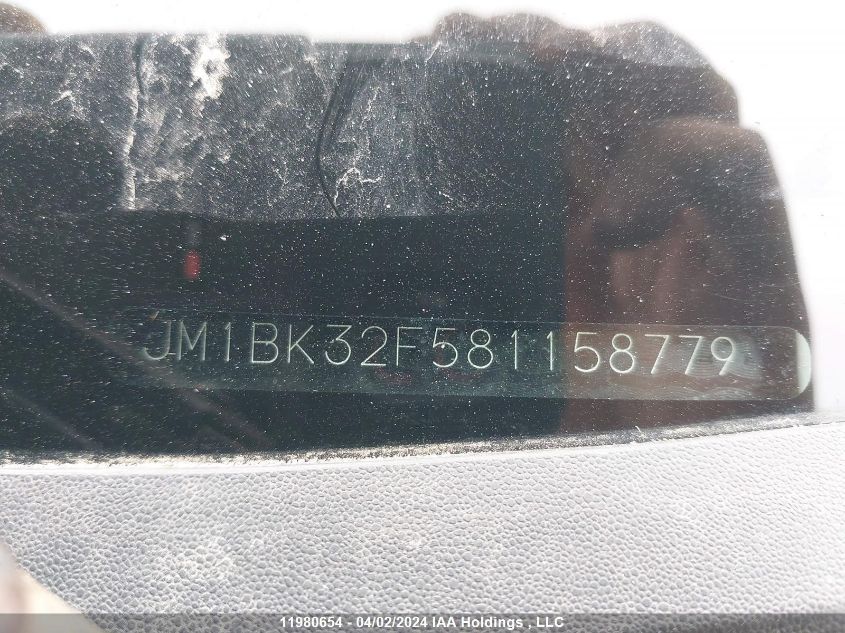 2008 Mazda Mazda3 VIN: JM1BK32F581158779 Lot: 11980654