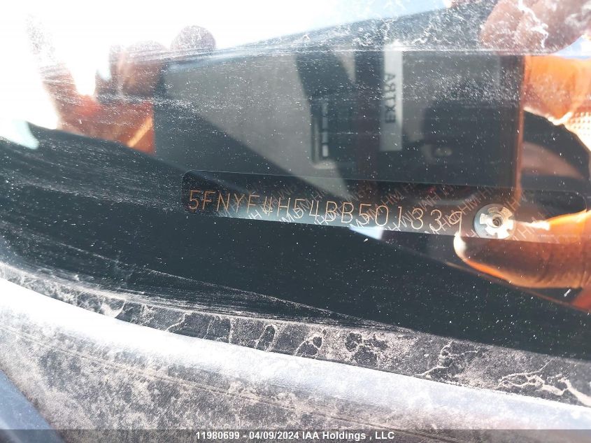 2011 Honda Pilot VIN: 5FNYF4H54BB501339 Lot: 11980699