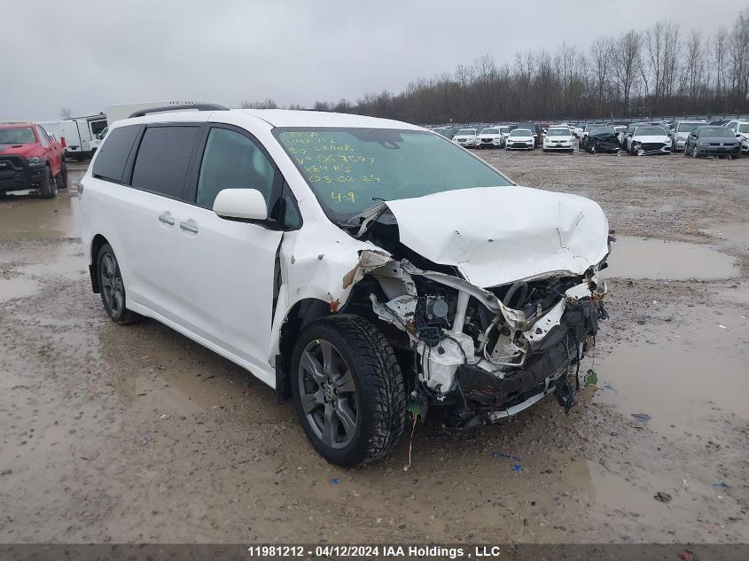 2020 Toyota Sienna Se/Se Premium VIN: 5TDXZ3DC4LS067597 Lot: 11981212