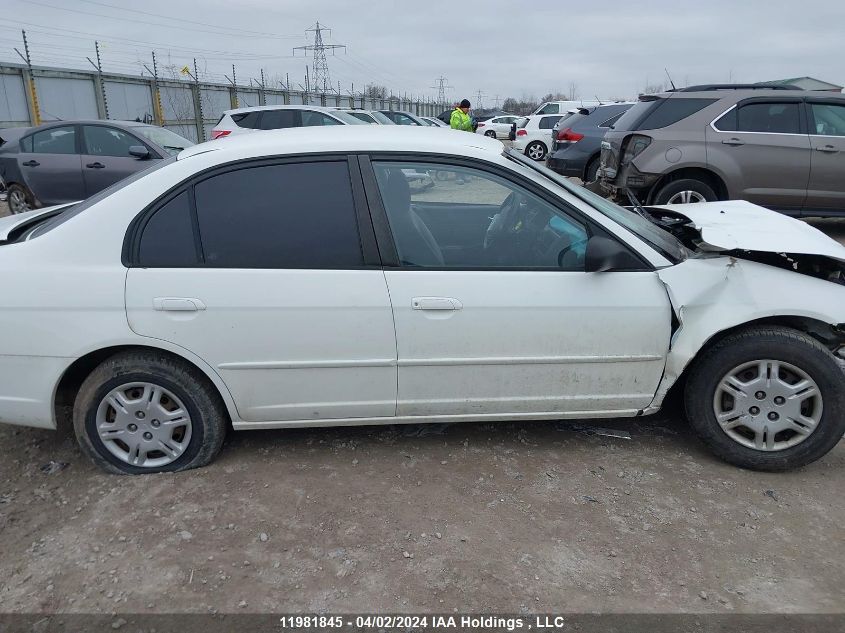 2002 Honda Civic VIN: 2HGES16552H576627 Lot: 11981845