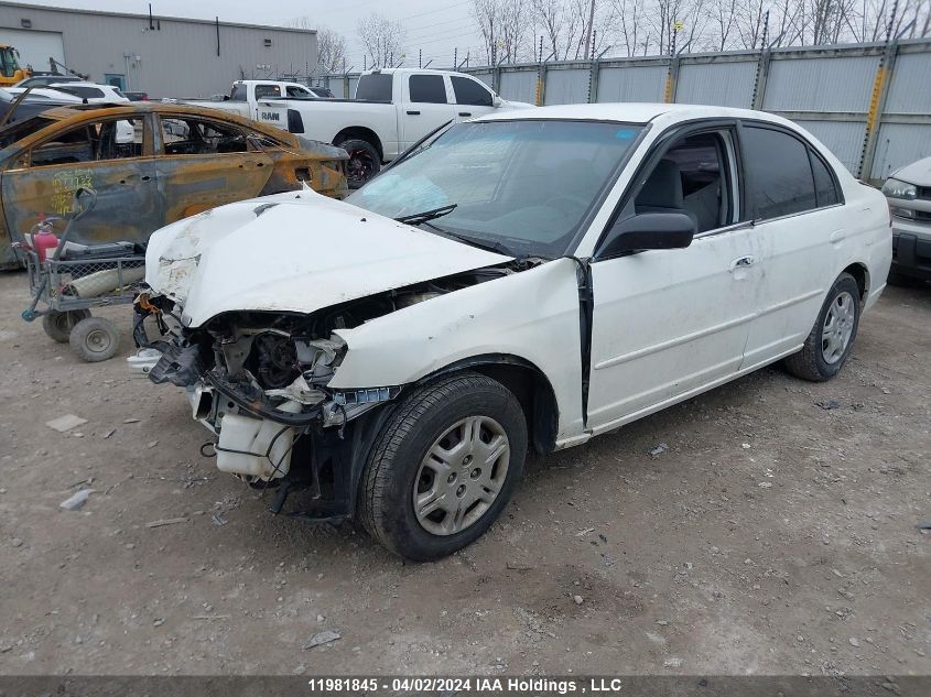 2002 Honda Civic VIN: 2HGES16552H576627 Lot: 11981845