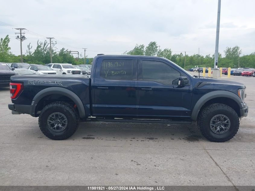 2022 Ford F-150 Raptor VIN: 1FTFW1RG8NFB40154 Lot: 11981921