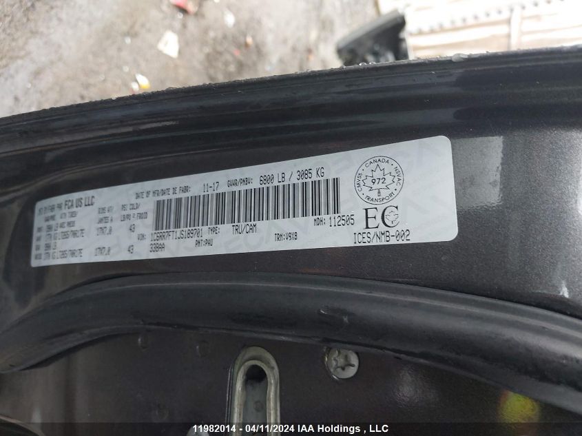 2018 Ram 1500 St VIN: 1C6RR7FT1JS189701 Lot: 11982014