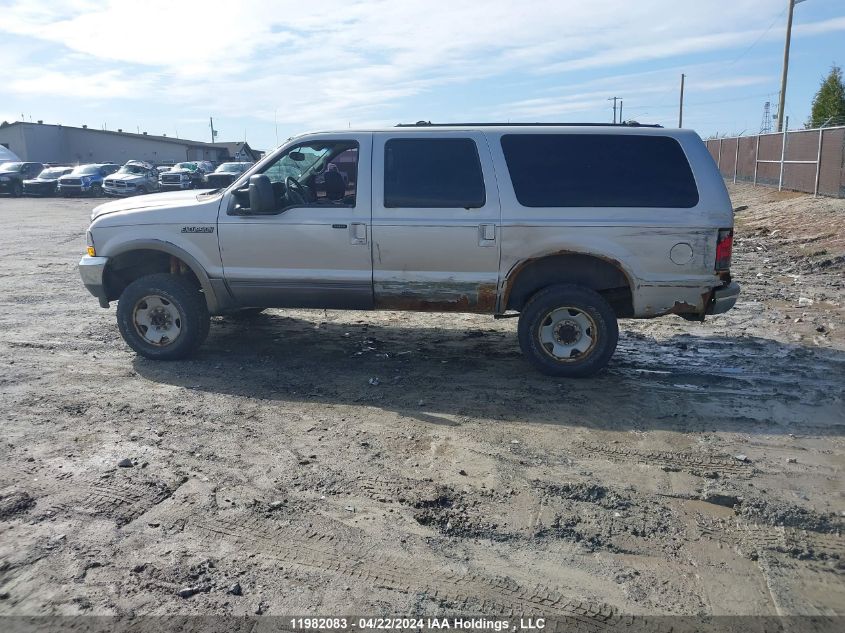 2002 Ford Excursion VIN: 1FMSU41F92EC84222 Lot: 11982083