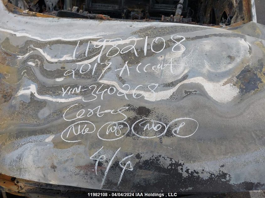 2017 Hyundai Accent Se VIN: KMHCT5AE3HU340268 Lot: 11982108