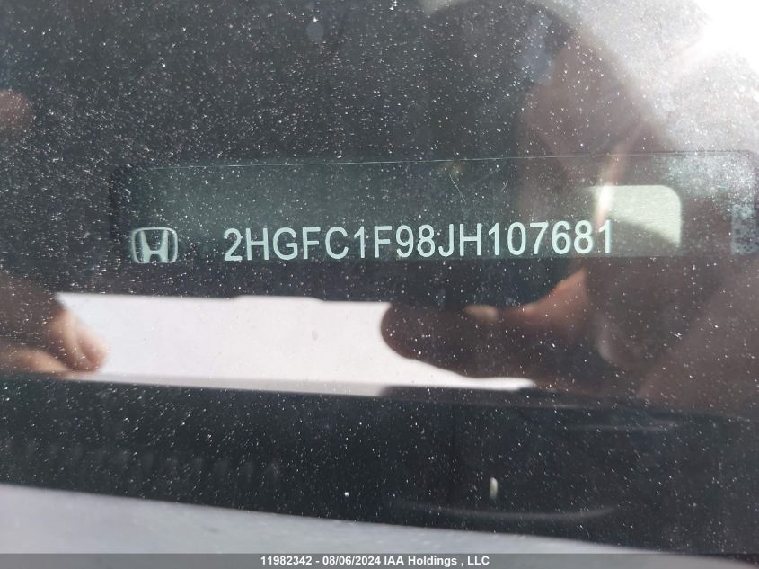 2018 Honda Civic Sedan VIN: 2HGFC1F98JH107681 Lot: 11982342