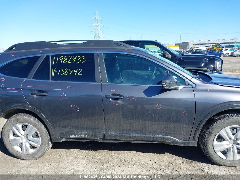 2022 Subaru Legacy Outback VIN: 4S4BTDAC7N3158742 Lot: 11982435