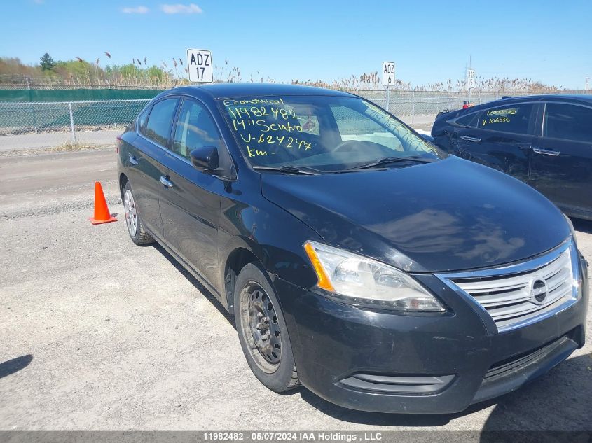 2014 Nissan Sentra S/Sv/Sr/Sl VIN: 3N1AB7AP7EL624247 Lot: 11982482