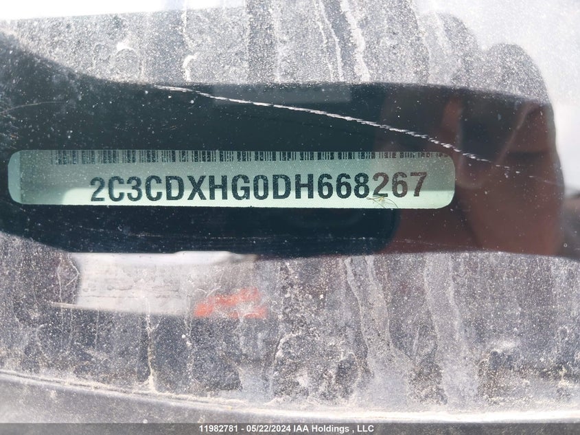 2013 Dodge Charger VIN: 2C3CDXHG0DH668267 Lot: 11982781