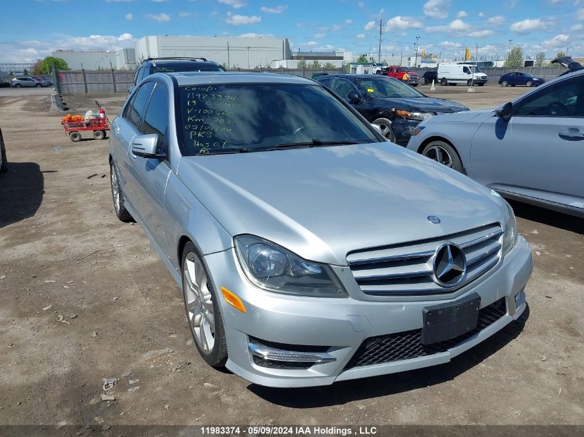 2013 Mercedes-Benz C-Class VIN: WDDGF8AB1DG100560 Lot: 11983374