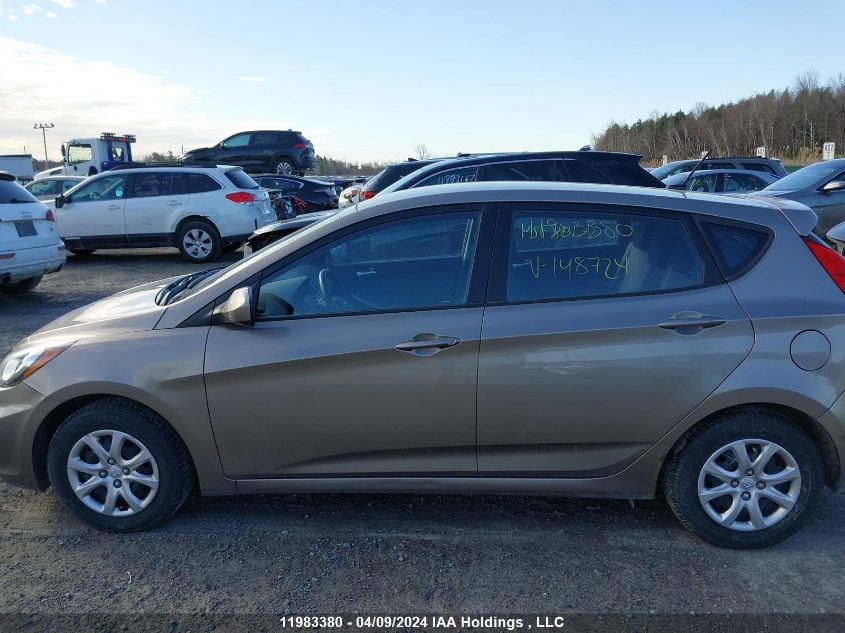 2014 Hyundai Accent Gls/Gs VIN: KMHCT5AE2EU148724 Lot: 11983380