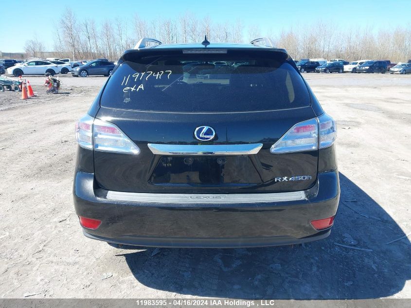 2011 Lexus Rx 450H VIN: JTJBC1BA2B2037762 Lot: 11983595