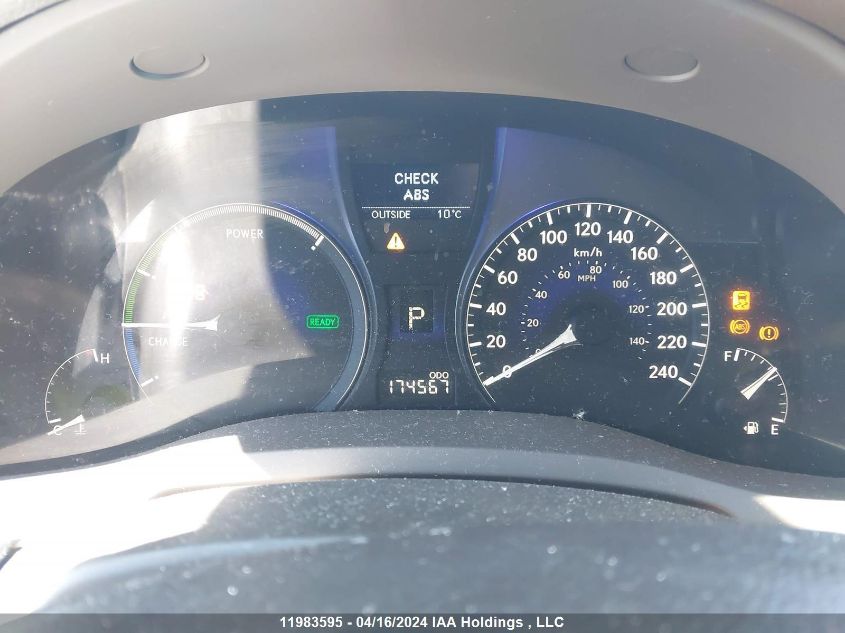 2011 Lexus Rx 450H VIN: JTJBC1BA2B2037762 Lot: 11983595