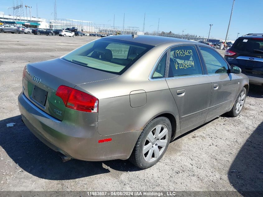 2007 Audi A4 2.0T Quattro VIN: WAUDF78E57A228604 Lot: 11983607