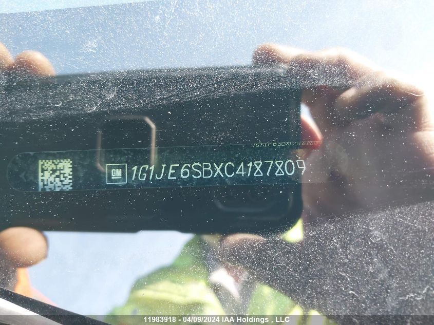 2012 Chevrolet Sonic 2Lz VIN: 1G1JE6SBXC4187809 Lot: 11983918