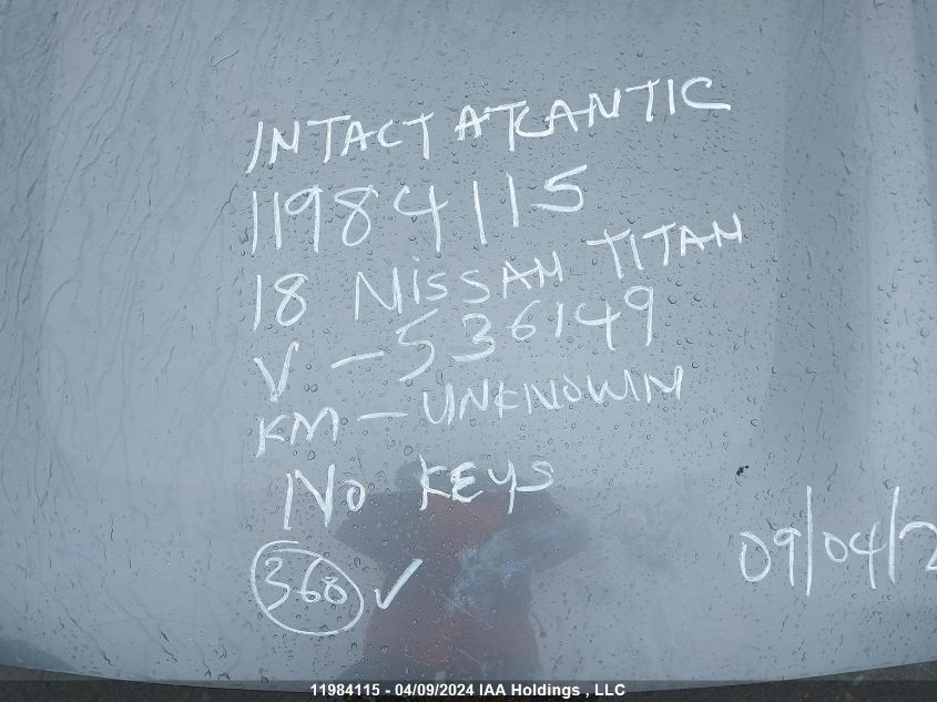 2018 Nissan Titan VIN: 1N6AA1E59JN536149 Lot: 11984115