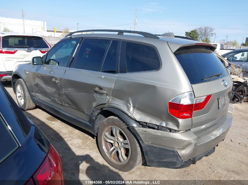 2008 BMW X3 3.0Si VIN: WBXPC93498WJ19332 Lot: 11984358