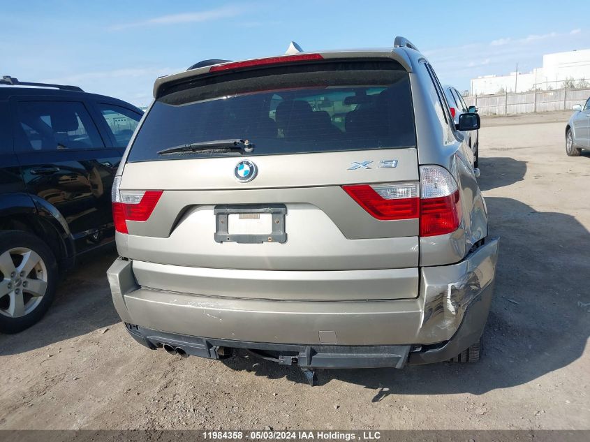 2008 BMW X3 3.0Si VIN: WBXPC93498WJ19332 Lot: 11984358